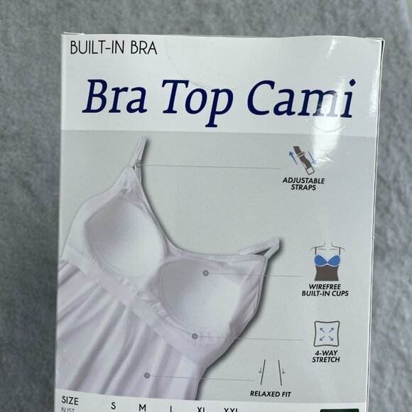 NEW 32 Degrees Cool Women's XL 2-Pack Bra Top Cami With Built-In White/Teal - Picture 8 of 9